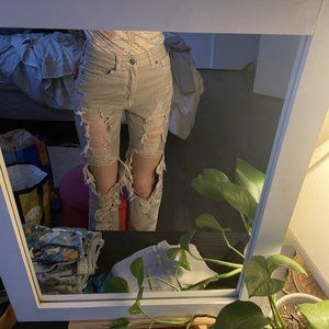 AE Distressed Mom Jeans
